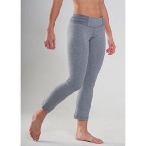Lululemon Mudra Pants Ruched Waist Yoga Leggings Heather Blurred Sz 4